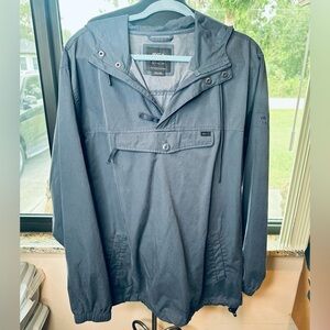 RVCA Men's Blue Hooded Windbreaker Size XL